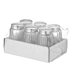 Saltströare, glas, lock i rostfritt stål, dia 4 cm, 6-pack