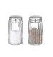 Salt- och pepparströareset, glas med lock i rostfritt stål, dia 4 cm