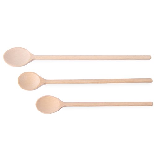 Träslev, bokträ, 3-pack i olika storlekar