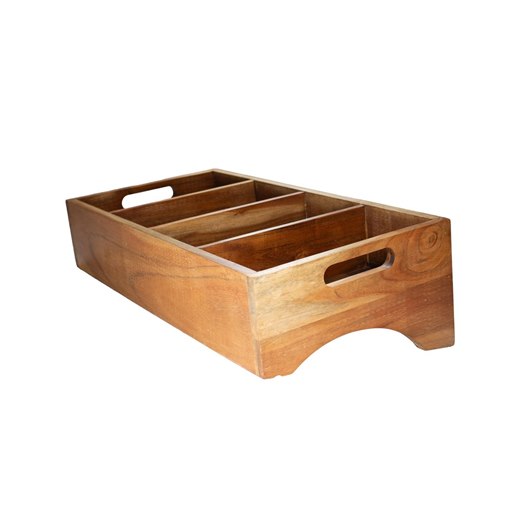 Bestickslåda Mangowood, 57x28x15 cm, 4-fack