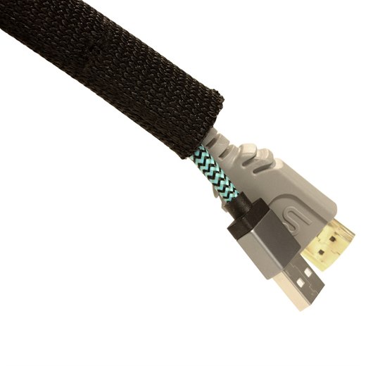 Kabelstrumpa Axessline Cable Cover på rulle, vävd, dia 1,9 cm, 25 meter