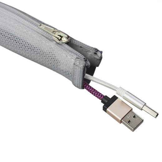 Kabelstrumpa Axessline Cable Cover med blixtlås, flätad, dia 2 cm, längd 1,5 meter