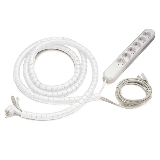 Kabelpaket Axessline Cable Collect, typ F, 6 eluttag, 1 data, 3 meter, kabelslang