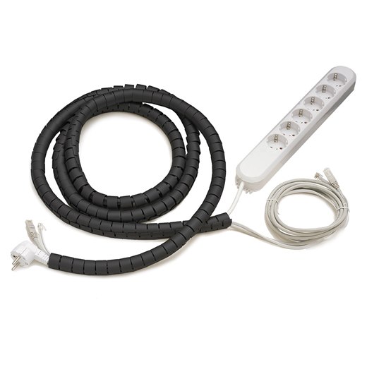 Kabelpaket Axessline Cable Collect, typ F, 6 eluttag, 1 data, 5 meter, kabelslang