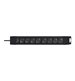 Grenuttag Deltaco Power Strip, typ F, 8 eluttag, kabellängd 3 meter, svart