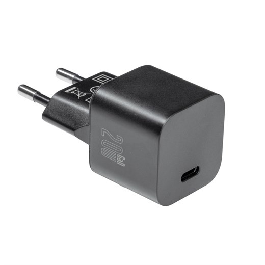 Väggadapter Axessline, svart, 1 USB-C