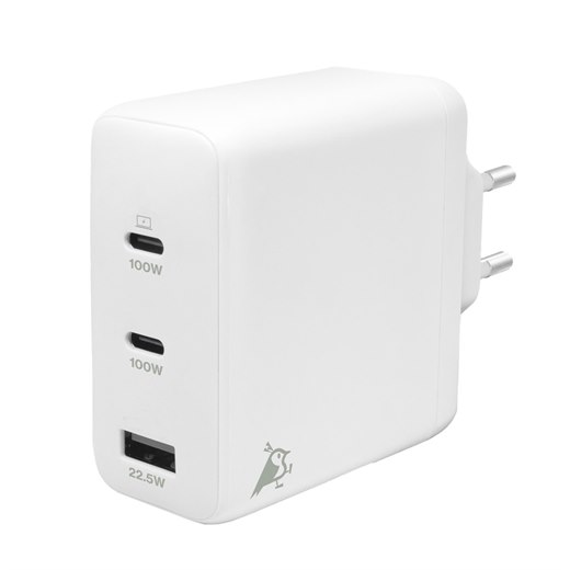 Väggadapter Aqiila, 2 USB-C, 1 USB-A, 120 W, vit