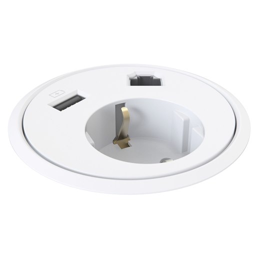 Powerdot 12, typ F, 1 eluttag, 1 USB-A laddare, 12 W, 1 data