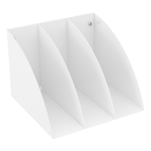 Pärmhållare Uniform Sort 04, 27x25,5x20 cm, skenmonterad, vit