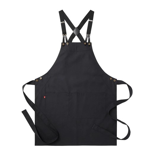 Bröstlappsförkläde 4078, svart
