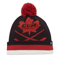 CCM Hat Holiday Leaf Pom Knit Sr