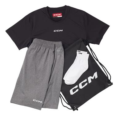 CCM Hockey Cotton T Shirt Senior/Adult Black/Yellow 
