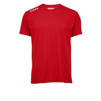 CCM Hockey Cotton T Shirt Senior/Adult Red/White 