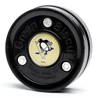 Green Biscuit Puck NHL Edition - Pittsburgh Schwarz
