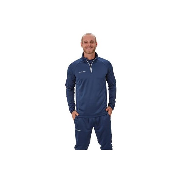 Bauer Genser Fleece 1/4 Zip Top SR Navy