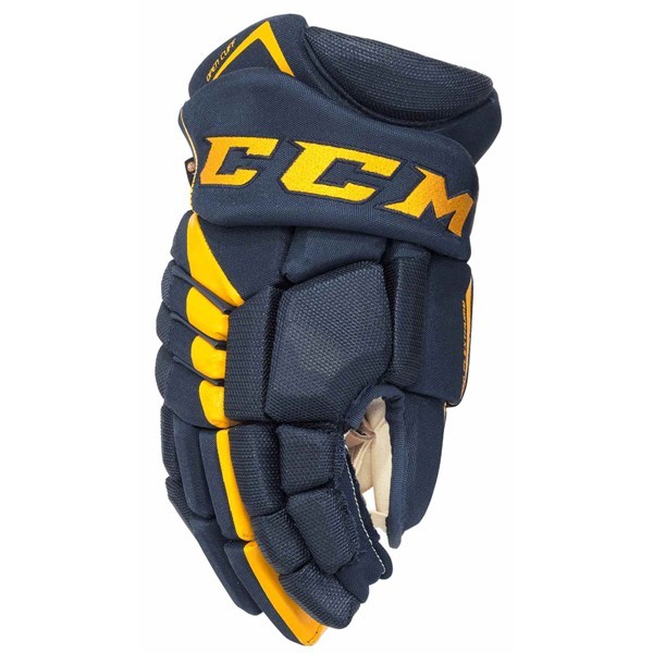 CCM Hanskat Jetspeed FT4 JR Navy/Sunflower