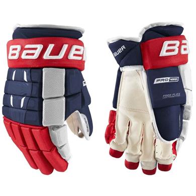 Bauer Eishockey Handschuhe Pro Series Sr Navy/Rot/Weiß