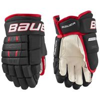 Bauer Eishockey Handschuhe Pro Series Jr Schwarz/Rot