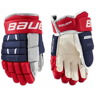 Bauer Eishockey Handschuhe Pro Series Jr Navy/Rot/Weiß