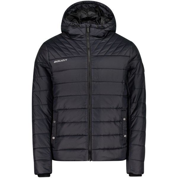 Bauer Jacke Supreme Kapuzen-Puffer Jr Schwarz