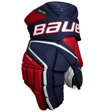 Bauer Eishockey Handschuhe Vapor Hyperlite Int Marineblau/Rot/Weiß