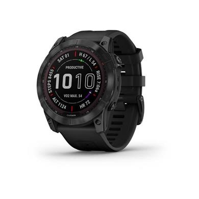 Garmin Fenix 7X Saph,Black Ti W/Black Silicone Band Training Watch