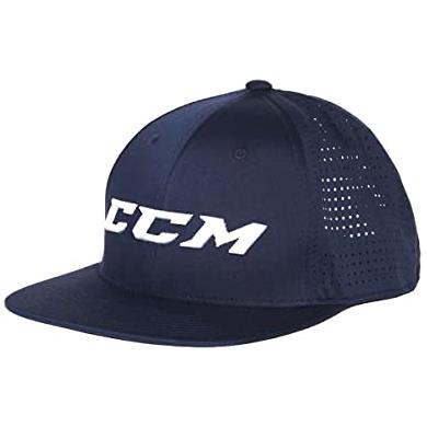 CCM Keps Big Logo Flat Brim Yth Navy