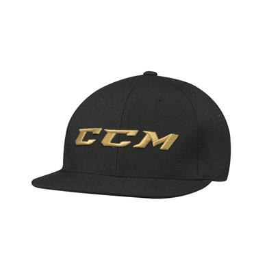 CCM Keps Big Logo Flat Brim Yth Black