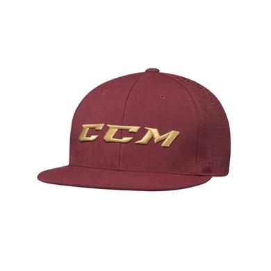 CCM Keps Big Logo Flat Brim Yth Maroon