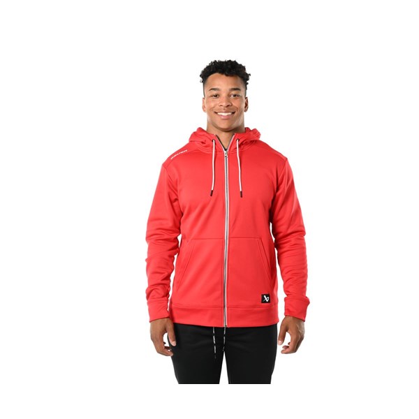 Bauer Kapuzenpullover Team Fleece Reißverschlus Sr Rot