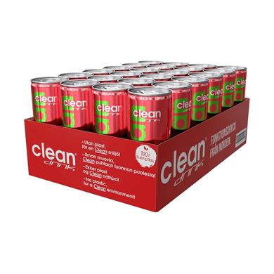 24 x Clean Drink BCAA Flak Solbær/Bringebær