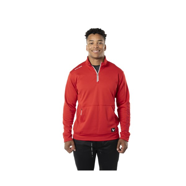 Bauer Sweater 1/4 Zip Team Fleece Sr Red