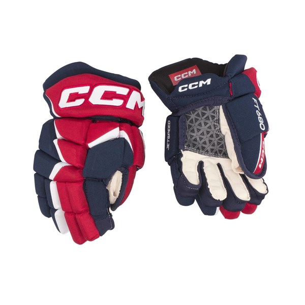CCM Eishockey Handschuhe Jetspeed 680 Jr Navy/Rot/Weiß