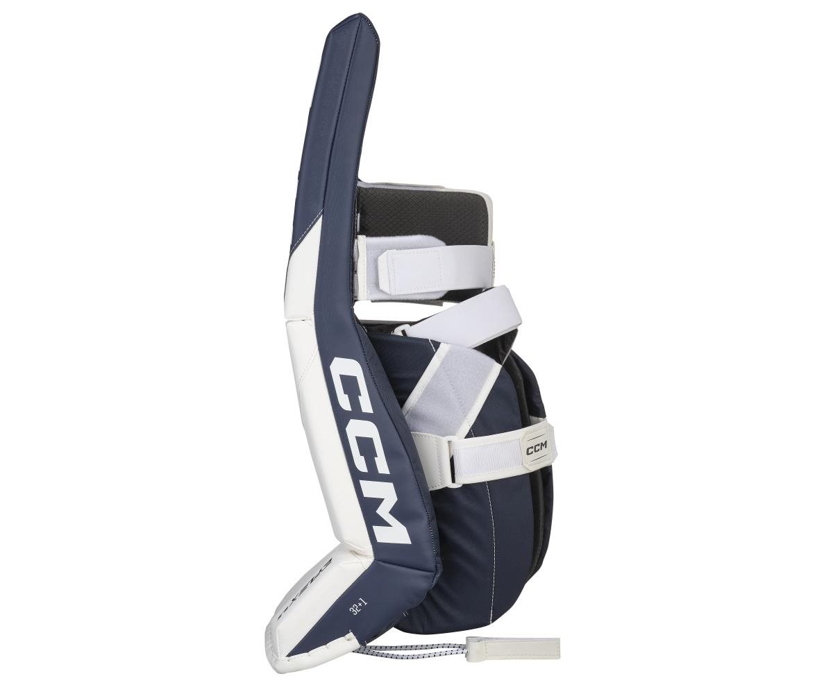 CCM Goalie Leg Pads EFLEX 6.5 Jr WHITE/NAVY - Hockey Store