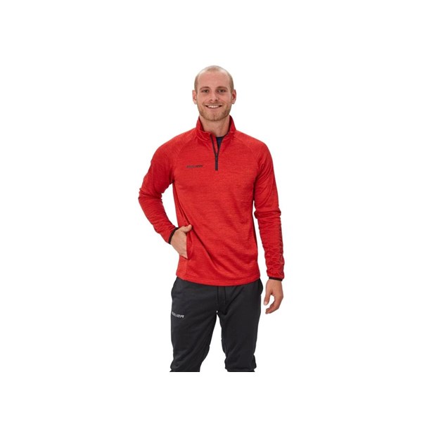 Bauer Genser Vapor Fleece 1/4 Zip Jr Rød