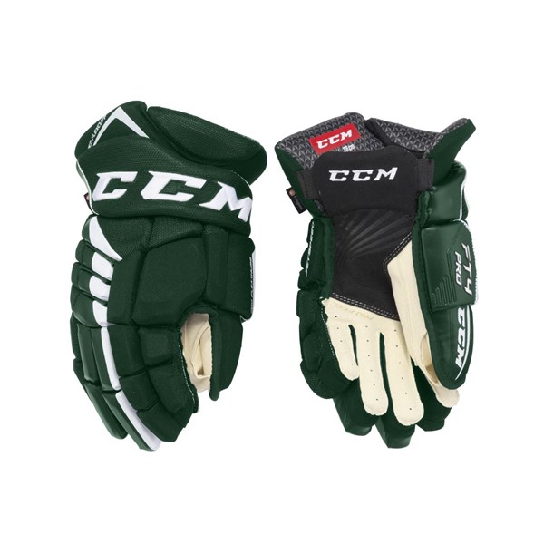 CCM Eishockey Handschuhe Jetspeed FT4 Pro Sr Dunkelgrün/Weiß