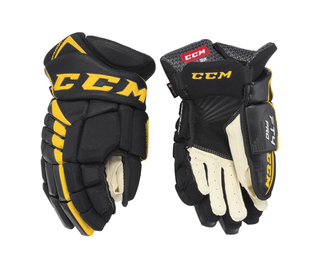 CCM Gloves Jetspeed FT4 Pro SR Black/Sunflower