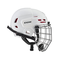 CCM Eishockey Helm Tacks 70 Combo Kinder Weiß