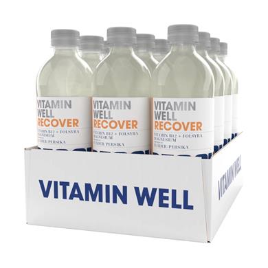 Vitamin Well Energidrikk Recover Flak Hyllebær-Persikke