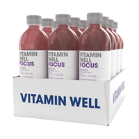 Vitamin Well Energy Drink Focus Case Blackcurrant