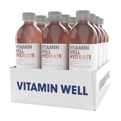 Vitamin Well Energidryck Hydrate Flak Jordgubb-Rabarber