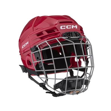 CCM Eishockey Helm Tacks 70 Combo Kinder Rot