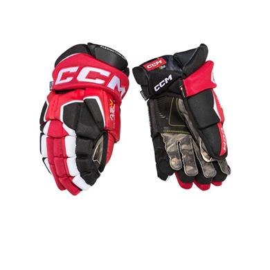 CCM Eishockey Handschuhe AS-V Pro Jr Schwarz/Rot/Weiß