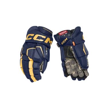 CCM Eishockey Handschuhe AS-V Jr Marineblau/Sonnenblume