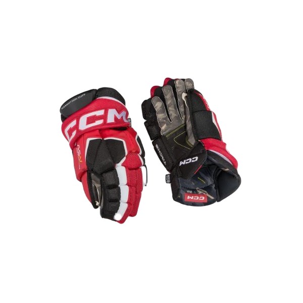 CCM Eishockey Handschuhe AS-V Jr Schwarz/Rot/Weiß