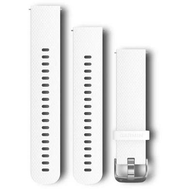 Silicone White/Silver Garmin Quick Release 20mm Wristband