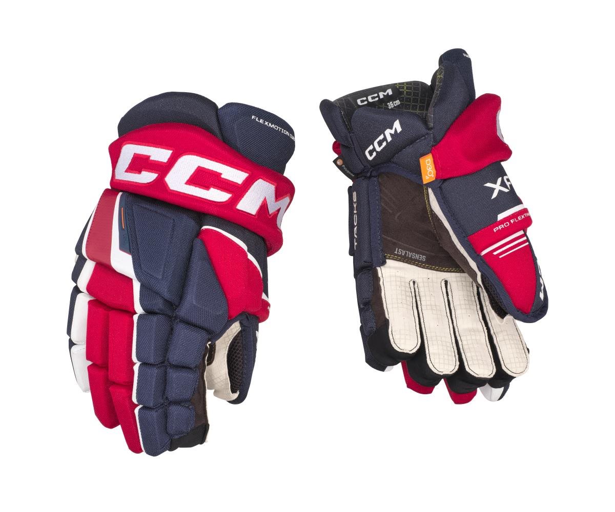 CCM Glove Tacks XF Jr Navy/Red/White - Hockey Store