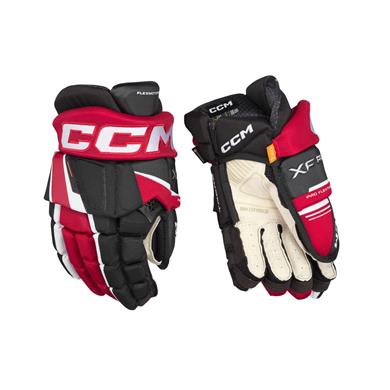 CCM Eishockey Handschuhe Tacks XF Pro Jr Schwarz/Rot/Weiß