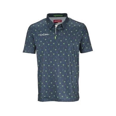 CCM Polo Shirt Fitted Printed Golf Sr Dunkel Mitternacht