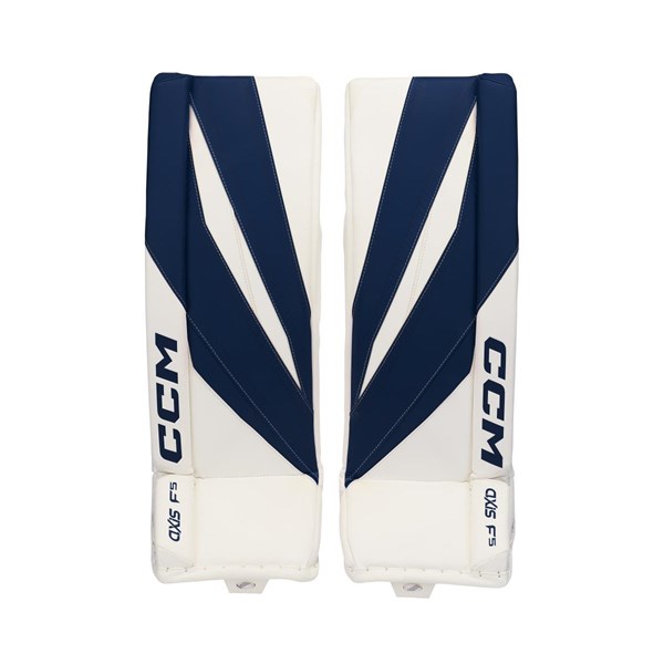 CCM Goalie Leg Pads Axis F5 Jr White/Navy